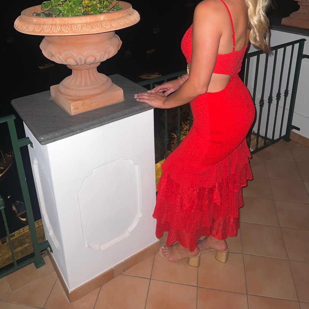 Stunning Red Ruffled Dress